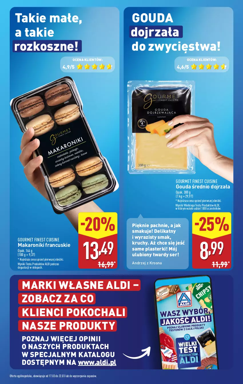 Gazetka promocyjna Aldi - Pełna oferta - ważna 17.03 do 22.03.2025 - strona 17 - produkty: Gouda, Koc, Kosz, Makaron, O nas, Plasterki, Ser