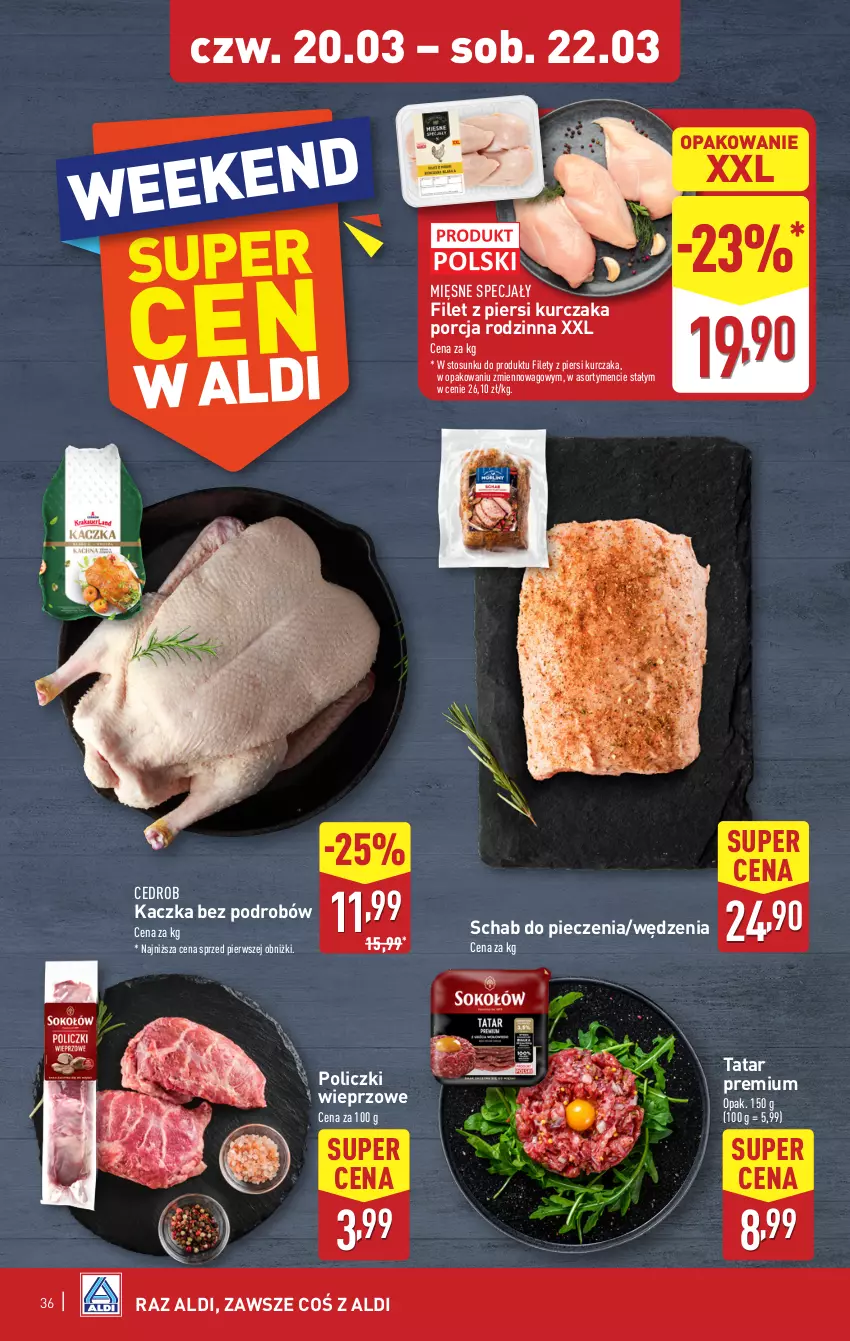 Gazetka promocyjna Aldi - Pełna oferta - ważna 17.03 do 22.03.2025 - strona 36 - produkty: Filet z piersi kurczaka, Kaczka, Kurczak, Mięsne specjały, Piec, Por, Schab do pieczenia