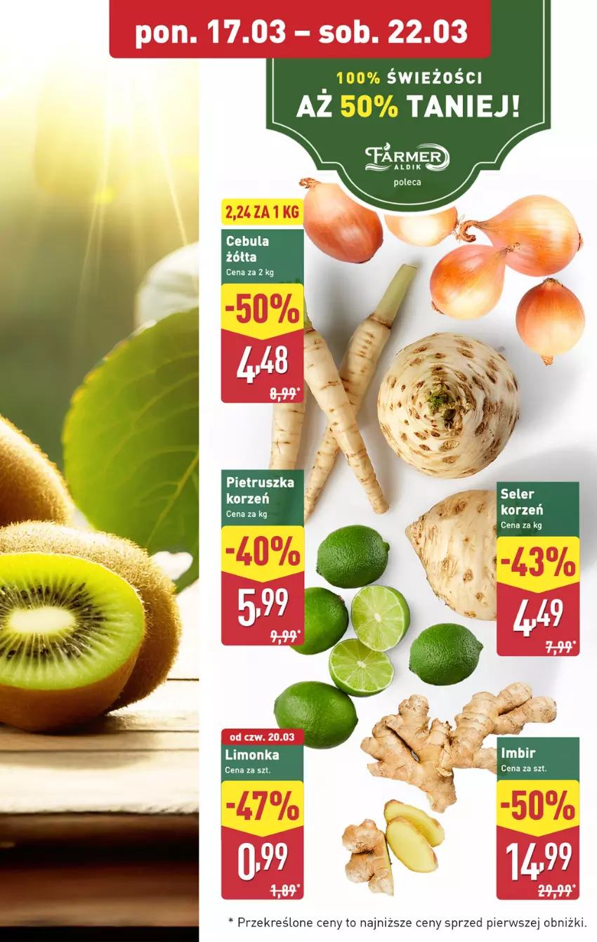 Gazetka promocyjna Aldi - Pełna oferta - ważna 17.03 do 22.03.2025 - strona 5 - produkty: Cebula, Fa, Limonka, Pietruszka