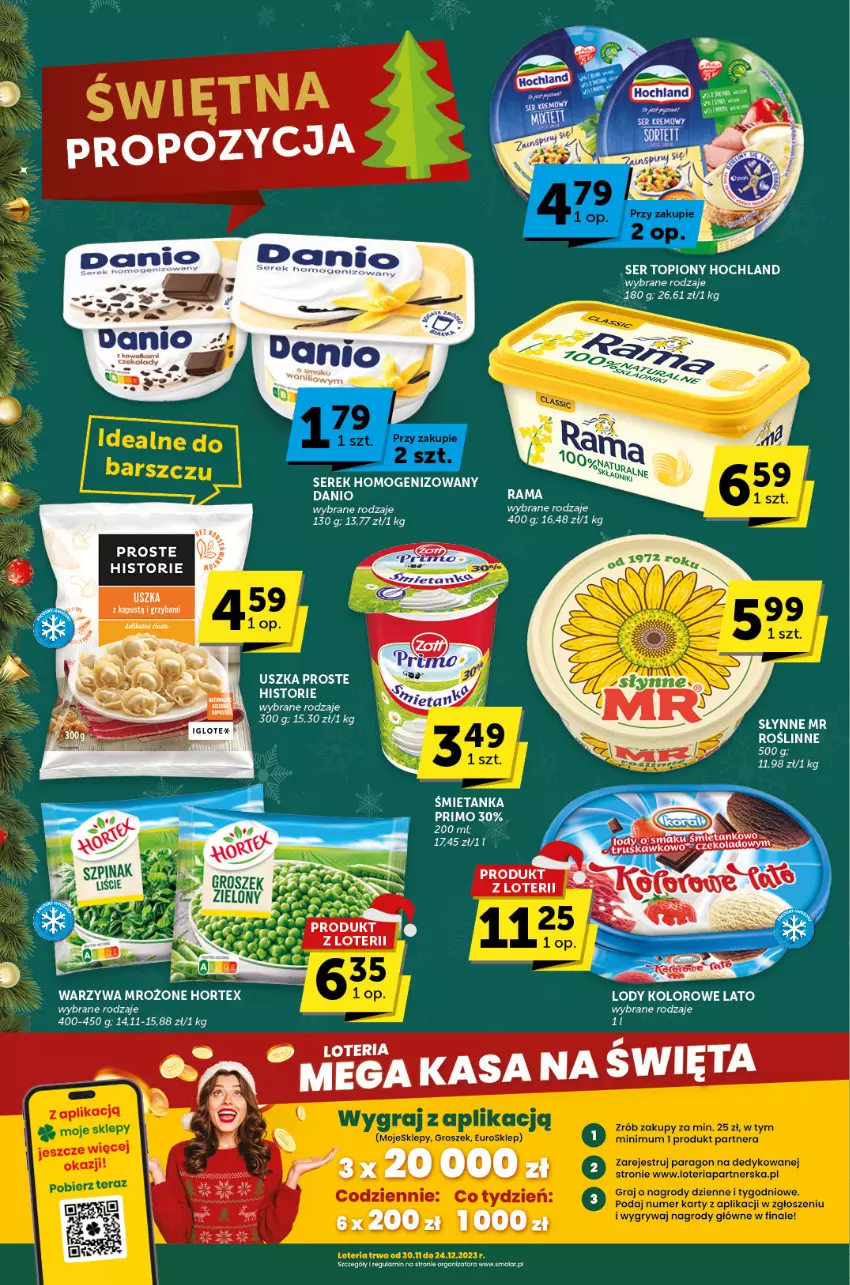 Gazetka promocyjna ABC - ważna 30.11 do 12.12.2023 - strona 4 - produkty: Danio, Hochland, Hortex, Kapustą, Lody, Loyd, Mola, Ser, Ser topiony, Serek, Serek homogenizowany, Słynne, Słynne MR Roślinne, Top, Warzywa