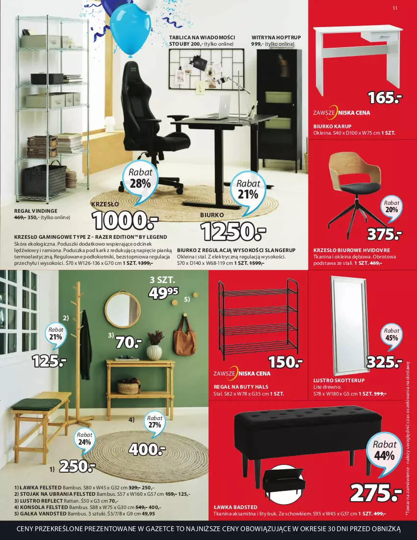 Gazetka promocyjna Jysk - Oferta tygodnia - ważna 12.04 do 16.05.2023 - strona 12 - produkty: Aksam, Biurko, Biuro, Buty, Gałka, Konsola, Krzesło, Lustro, Poduszka, Poduszka pod kark, Razer, Regał, Sok, Stojak, Top, Ubrania, Witryna