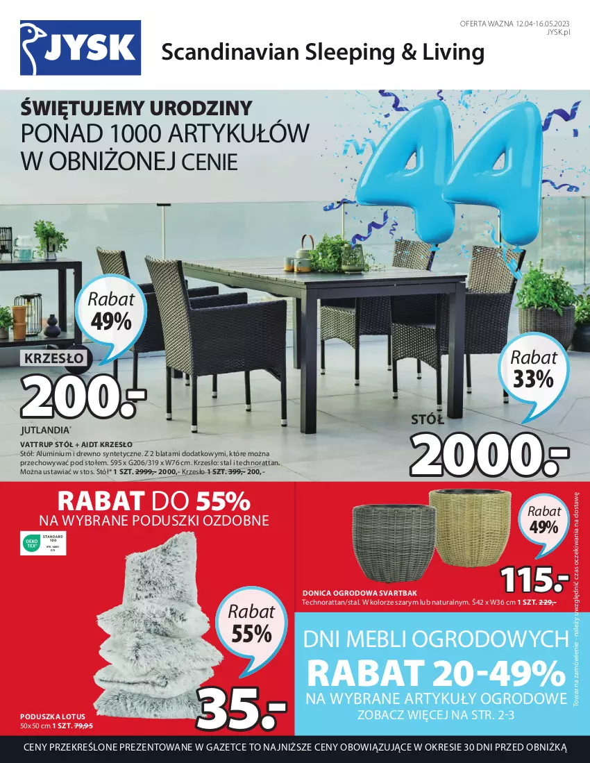 Gazetka promocyjna Jysk - Oferta tygodnia - ważna 12.04 do 16.05.2023 - strona 2 - produkty: Krzesło, Poduszka, Stół