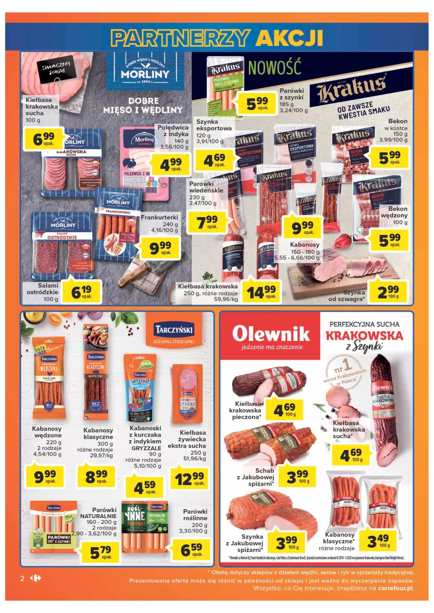 Gazetka promocyjna Carrefour - Gazetka Market - ważna 08.02 do 28.02.2022 - strona 2 - produkty: Beko, Gry, Kabanos, Kiełbasa, Kiełbasa krakowska, Kurczak, Olewnik, Parówki, Parówki z szynki, Piec, Polędwica, Por, Salami, Sport, Szynka, Tarczyński