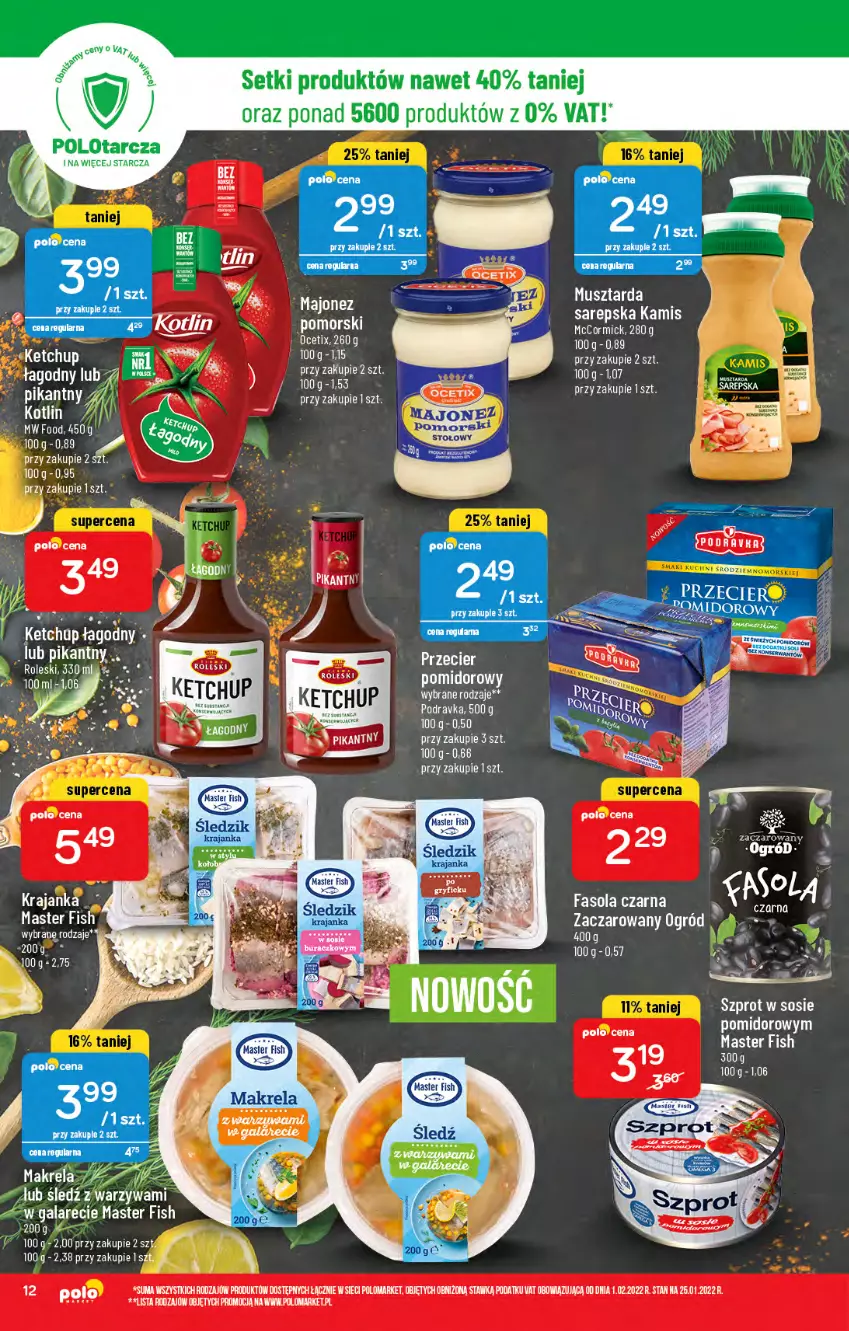 Gazetka promocyjna PoloMarket - Gazetka pomocyjna - ważna 16.02 do 22.02.2022 - strona 12 - produkty: Fa, Fasola, Gala, Kamis, Ketchup, Ogród, Podravka, Sos, Szprot, Szprot w sosie