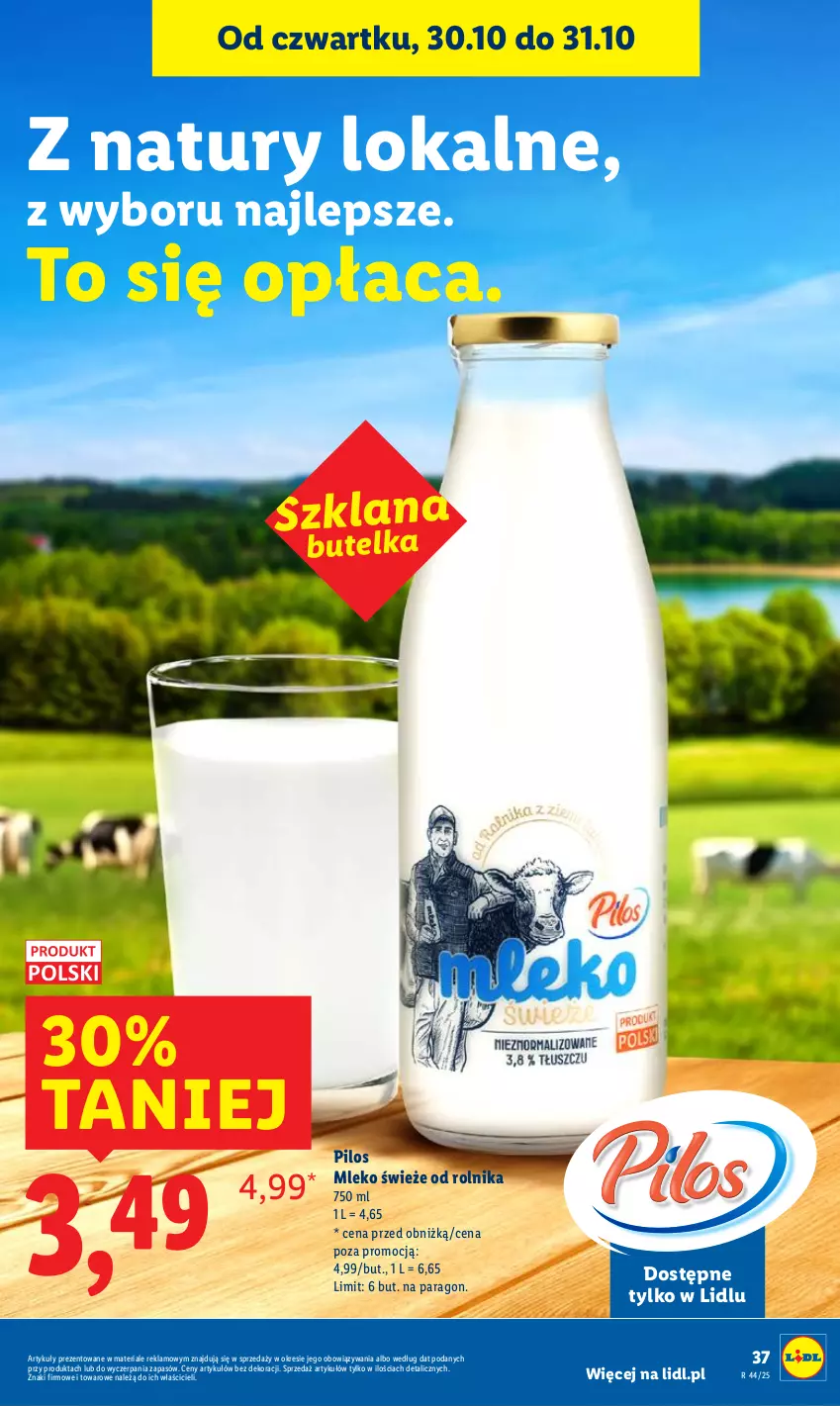 Gazetka promocyjna Lidl - GAZETKA - ważna 30.10 do 31.10.2025 - strona 39 - produkty: Mleko, Pilos, Rolnik