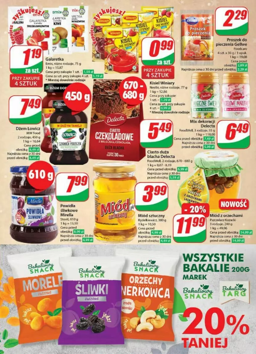 Gazetka promocyjna Dino - ważna 06.12 do 12.12.2023 - strona 26 - produkty: Delecta, Dżem, Gala, Galaretka, Kisiel, LG, Miód, Piec, Winiary