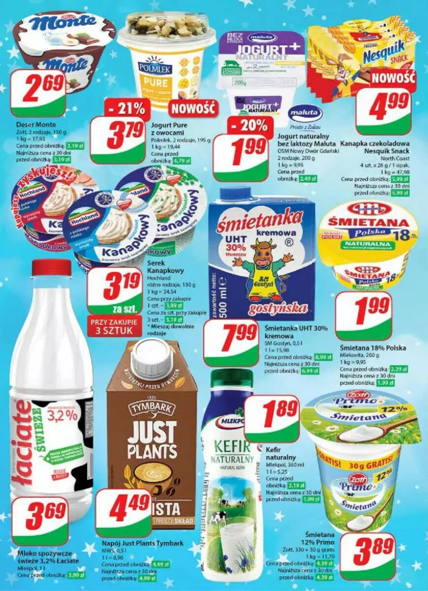 Gazetka promocyjna Dino - ważna 06.12 do 12.12.2023 - strona 8 - produkty: Deser, Gra, Jogurt, Jogurt naturalny, Kefir, Monte, Napój, Nesquik, Polmiek, Pur, Ser, Tymbark, Zott