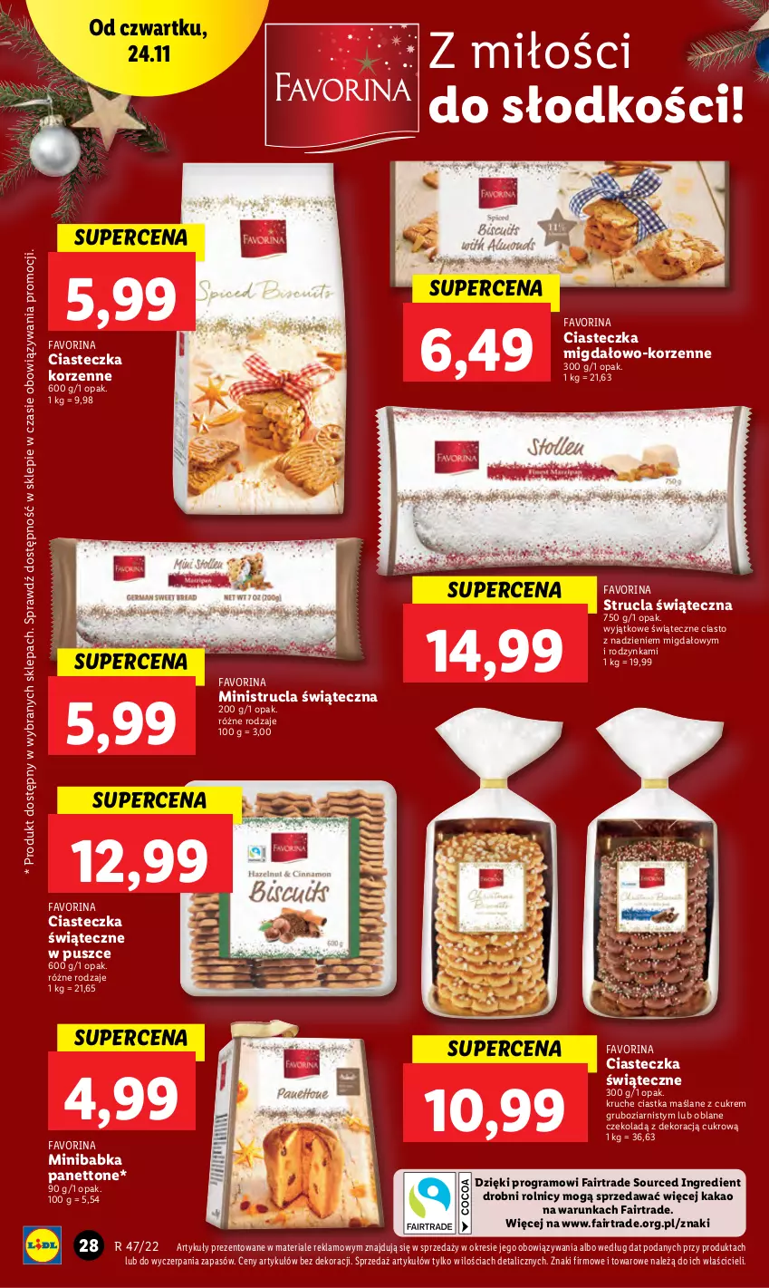 Gazetka promocyjna Lidl - GAZETKA - ważna 24.11 do 26.11.2022 - strona 30 - produkty: Babka, Ciastka, Fa, Gra, Kakao, Strucla