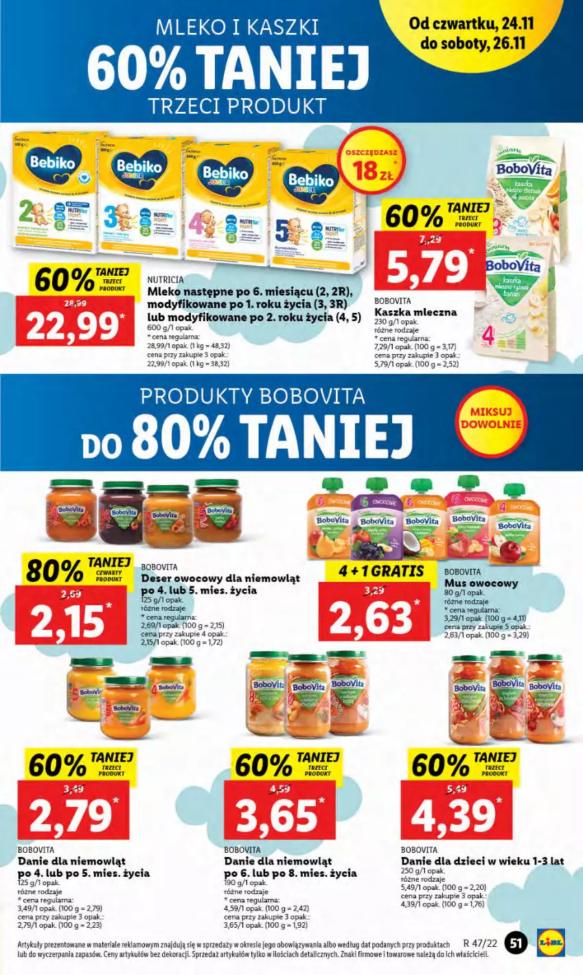 Gazetka promocyjna Lidl - GAZETKA - ważna 24.11 do 26.11.2022 - strona 53 - produkty: BoboVita, Danie dla dzieci, Deser, Deser owocowy, Dzieci, Gra, Mleko, Mus, O nas, Ser