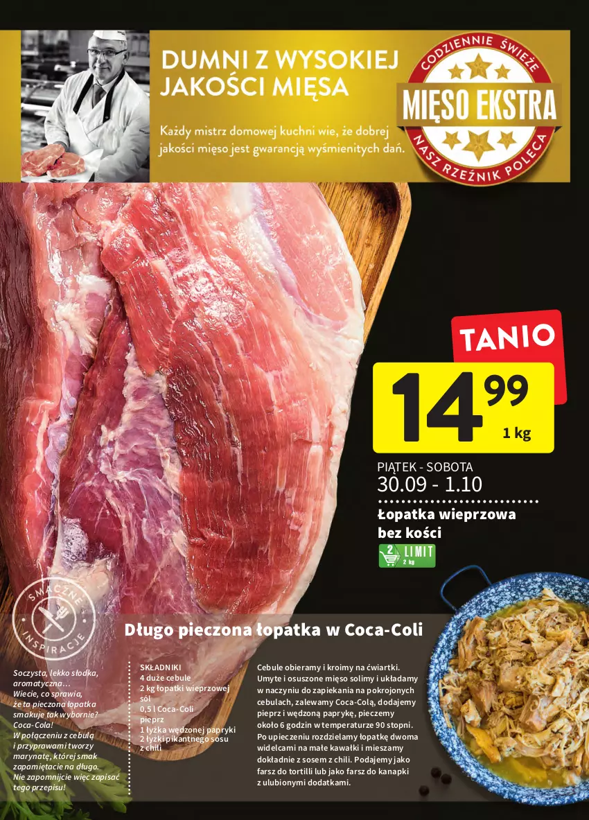 Gazetka promocyjna Intermarche - Gazetka Intermarche - ważna 29.09 do 05.10.2022 - strona 16 - produkty: Cebula, Coca-Cola, Fa, Kawa, Mięso, Mięta, Piec, Pieprz, Sól, Sos, Top