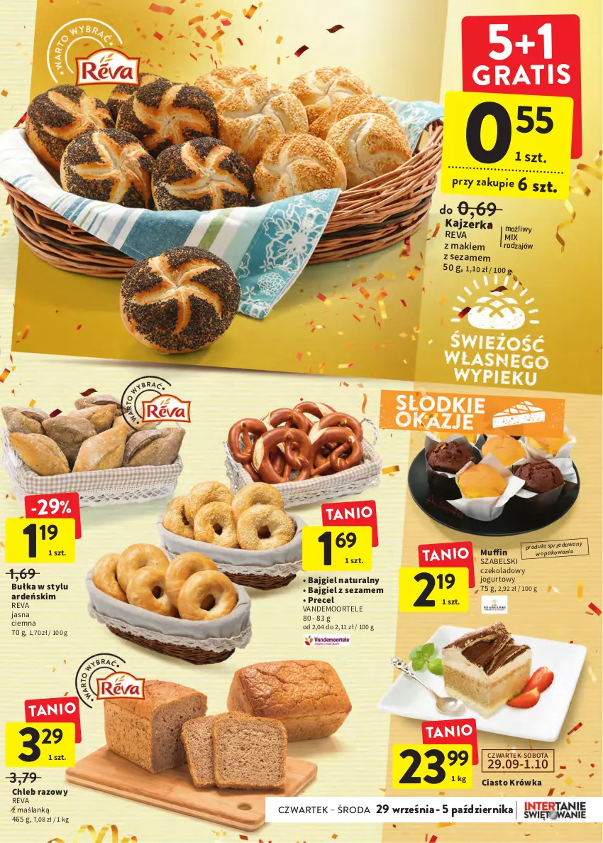 Gazetka promocyjna Intermarche - Gazetka Intermarche - ważna 29.09 do 05.10.2022 - strona 25 - produkty: Bułka, Chleb, Jogurt, Kajzerka, Sezam