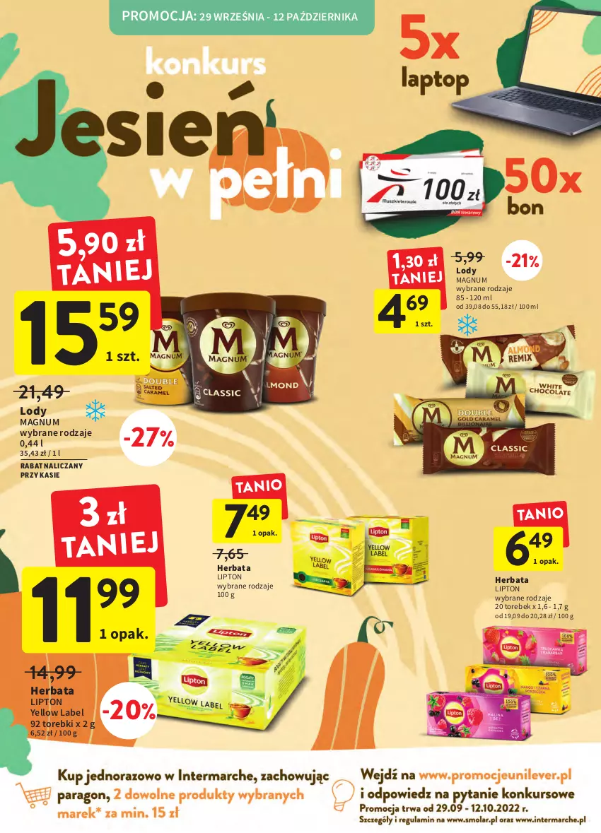 Gazetka promocyjna Intermarche - Gazetka Intermarche - ważna 29.09 do 05.10.2022 - strona 28 - produkty: Herbata, Lipton, Lody