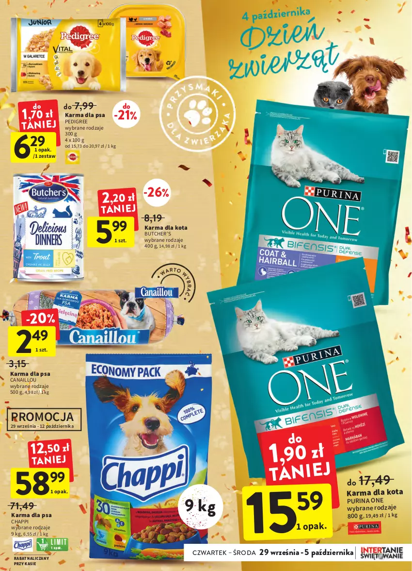 Gazetka promocyjna Intermarche - Gazetka Intermarche - ważna 29.09 do 05.10.2022 - strona 31 - produkty: Canaillou, Chappi, Pedigree, Pur, Purina