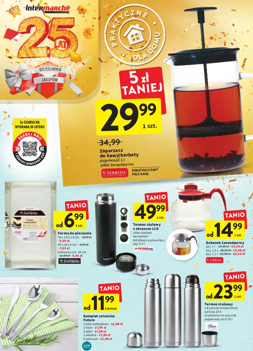 Gazetka promocyjna Intermarche - Gazetka Intermarche - ważna 29.09 do 05.10.2022 - strona 36 - produkty: Dzbanek, Forma do pieczenia, Noż, Piec, Por, Sitko, Termometr, Termos, Tortownica, Zaparzacz, Zaparzacz do kawy