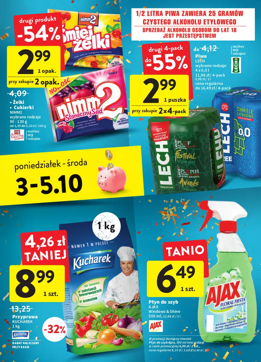 Gazetka promocyjna Intermarche - Gazetka Intermarche - ważna 29.09 do 05.10.2022 - strona 39 - produkty: Ajax, Cukier, Cukierki, Kucharek, Nimm2, Piwo, Płyn do szyb