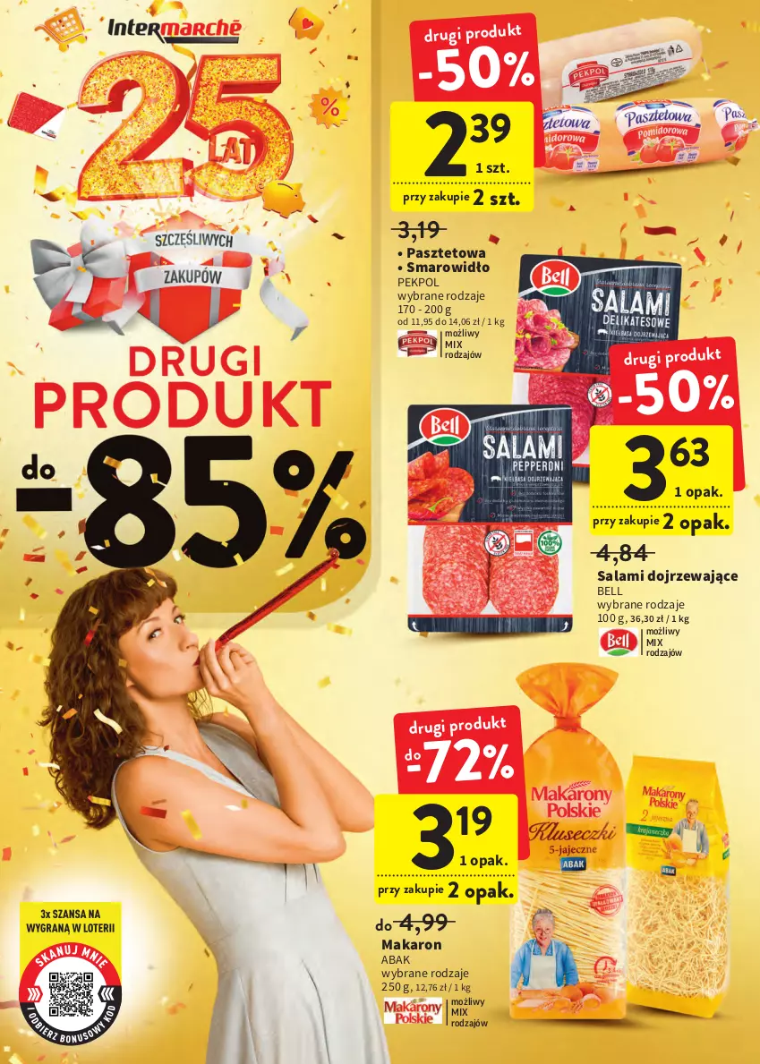 Gazetka promocyjna Intermarche - Gazetka Intermarche - ważna 29.09 do 05.10.2022 - strona 8 - produkty: Bell, Makaron, Pasztet, Pekpol, Salami