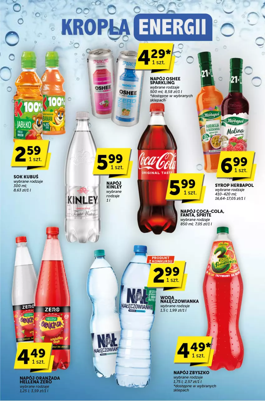 Gazetka promocyjna ABC - ważna 19.09 do 01.10.2024 - strona 24 - produkty: Coca-Cola, Fa, Fanta, Herbapol, Kubuś, Nałęczowianka, Napój, Oshee, Sok, Sprite, Syrop