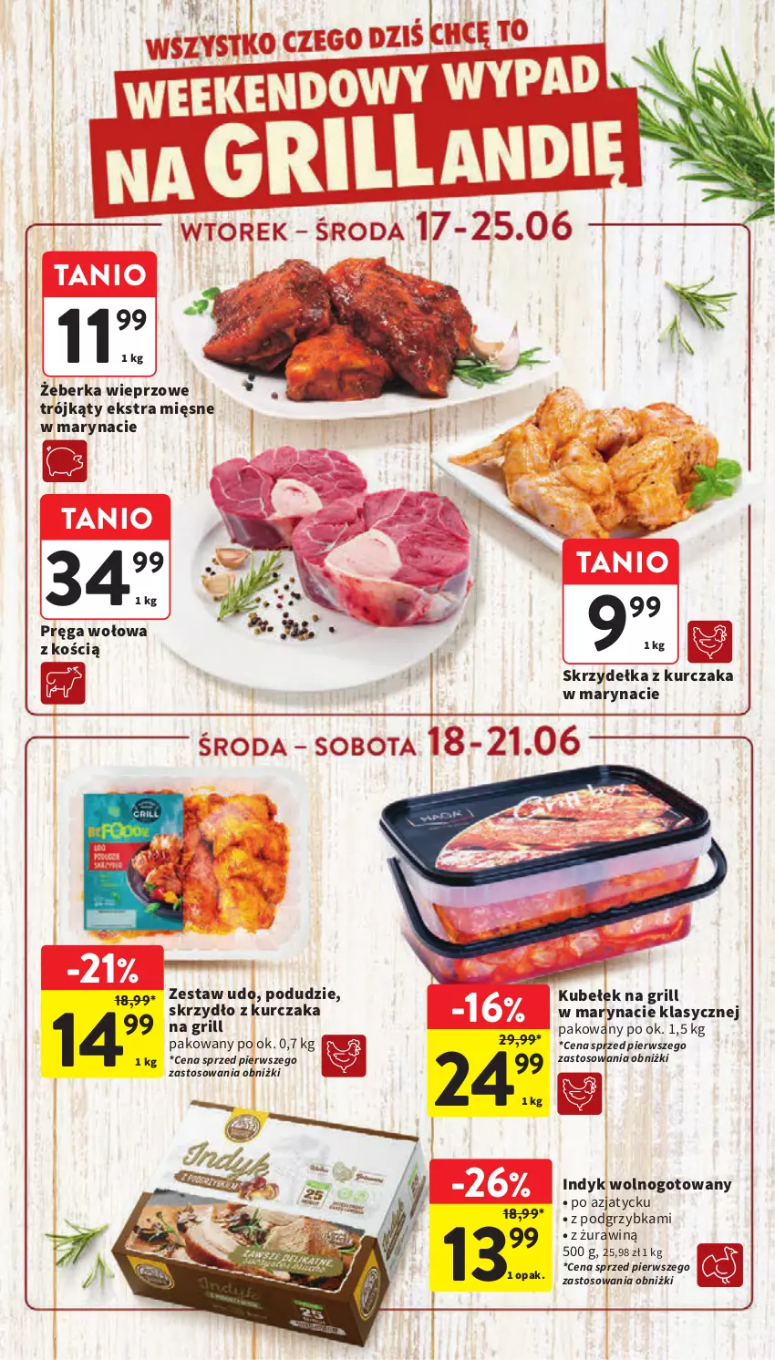 Gazetka promocyjna Intermarche - Gazetka Intermarche - ważna 17.06 do 25.06.2025 - strona 14 - produkty: Grill, Kurczak, Pręga wołowa, Skrzydełka z kurczaka