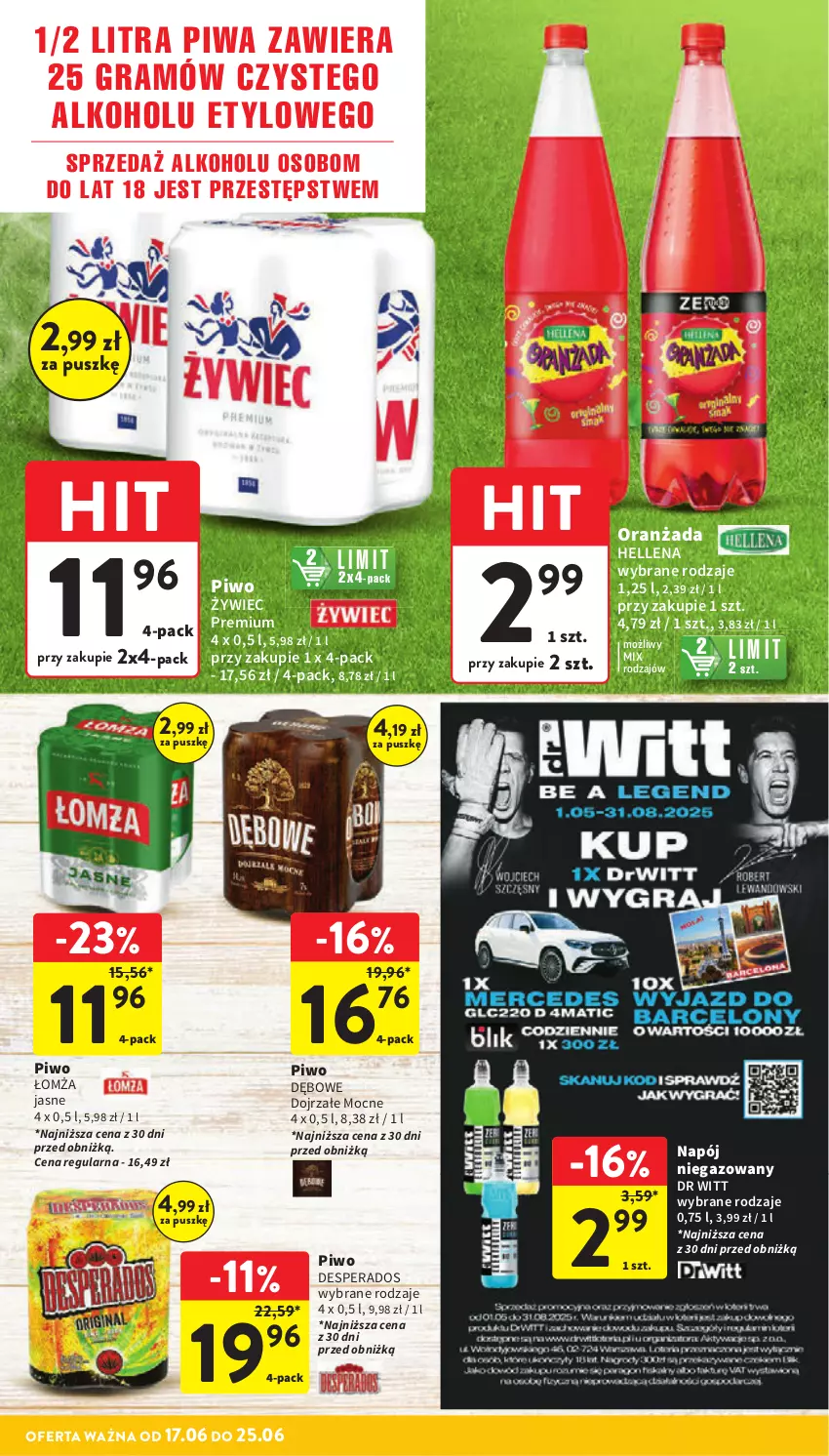 Gazetka promocyjna Intermarche - Gazetka Intermarche - ważna 17.06 do 25.06.2025 - strona 22 - produkty: Desperados, Gra, Hellena, Napój, Napój niegazowany, Oranżada, Piwa, Piwo