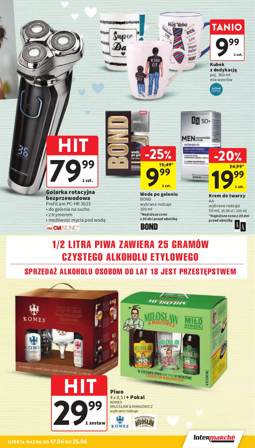 Gazetka promocyjna Intermarche - Gazetka Intermarche - ważna 17.06 do 25.06.2025 - strona 25 - produkty: Golarka, Gra, Krem do twarzy, Kubek, Piwa, Piwo, Woda, Woda po goleniu