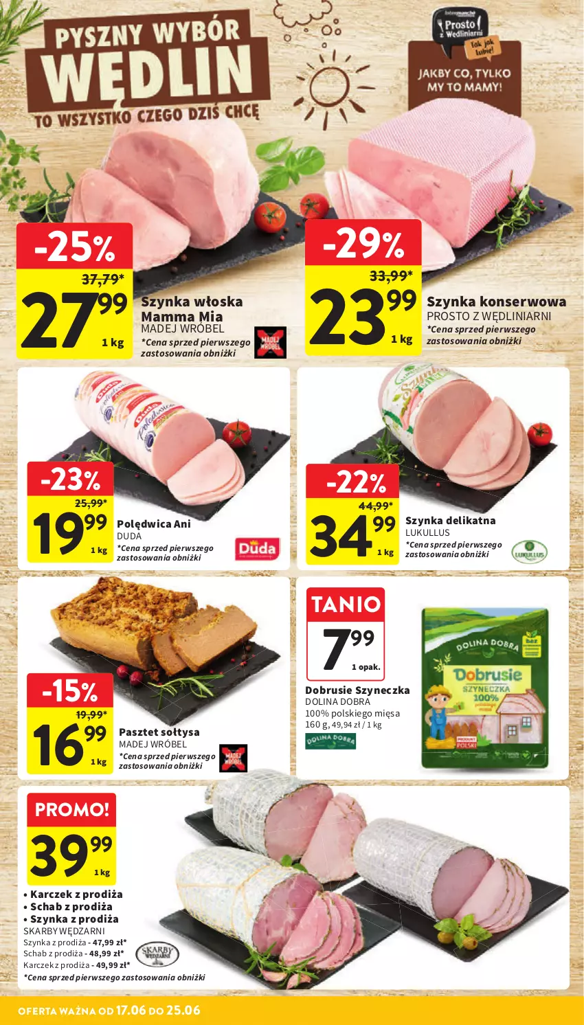 Gazetka promocyjna Intermarche - Gazetka Intermarche - ważna 17.06 do 25.06.2025 - strona 26 - produkty: Duda, Madej Wróbel, Obrus, Pasztet, Polędwica, Ser, Szynka
