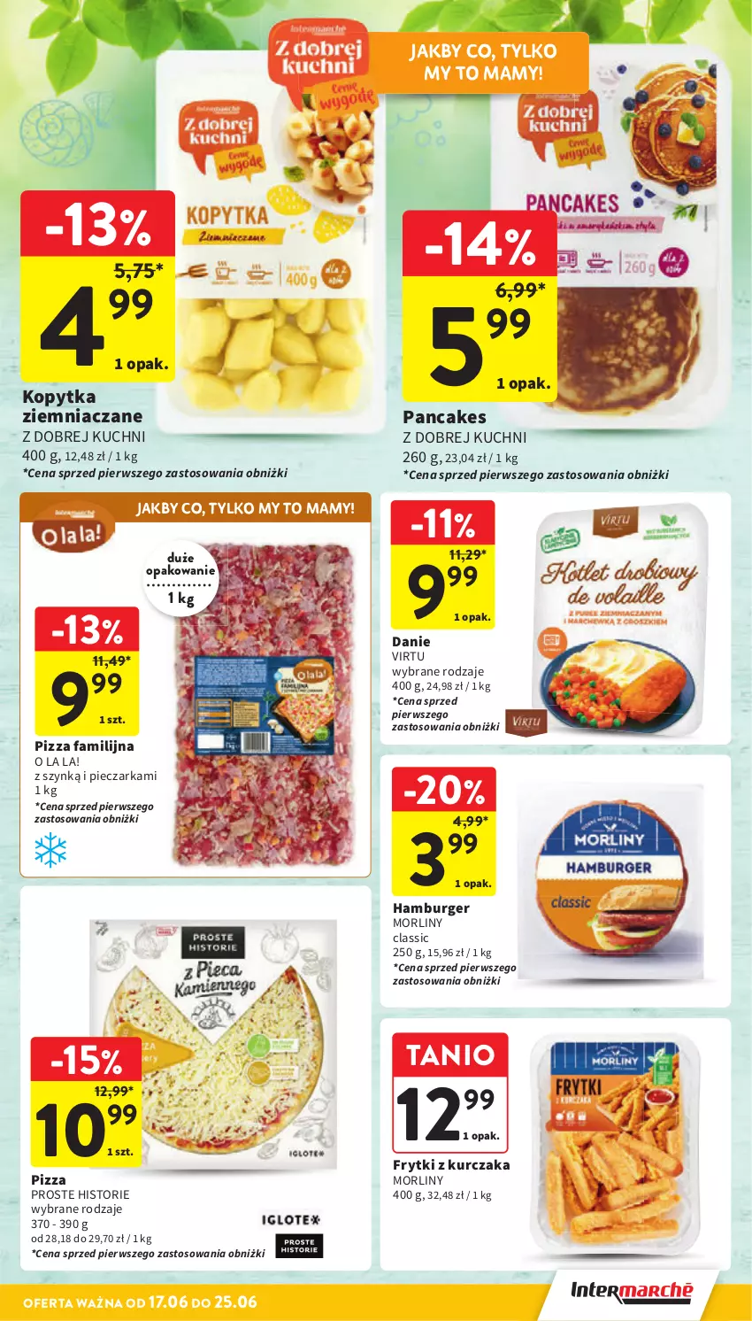 Gazetka promocyjna Intermarche - Gazetka Intermarche - ważna 17.06 do 25.06.2025 - strona 29 - produkty: Burger, Fa, Frytki, Hamburger, Kopytka, Kurczak, Morliny, Piec, Pieczarka, Pizza, Virtu