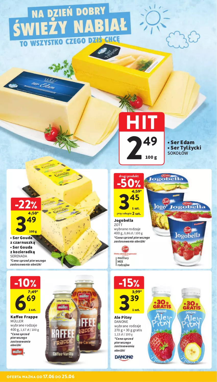 Gazetka promocyjna Intermarche - Gazetka Intermarche - ważna 17.06 do 25.06.2025 - strona 30 - produkty: Bell, Bella, Danone, Gra, Jogobella, Müller, Ser, Sok, Sokołów, Zott