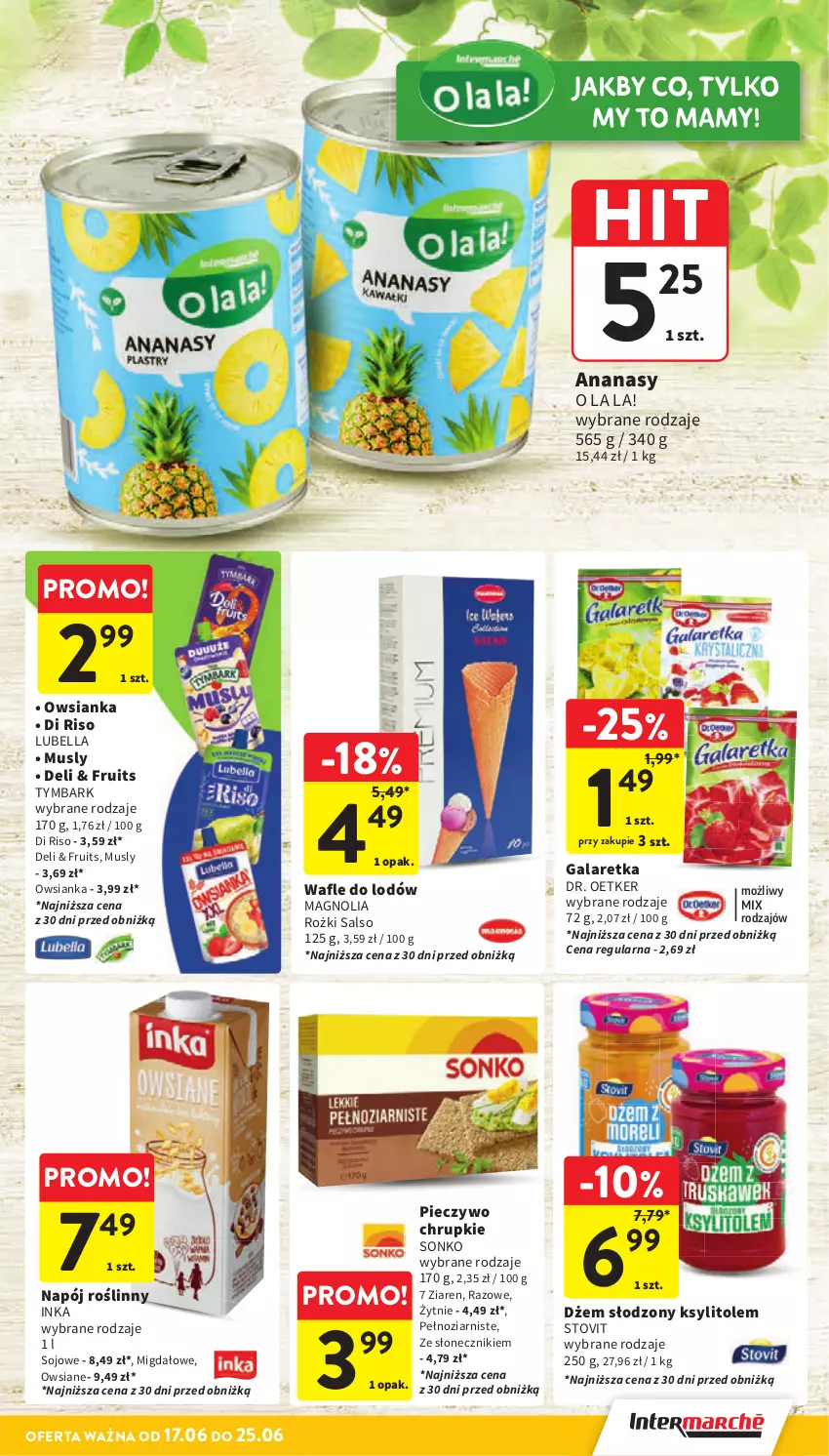 Gazetka promocyjna Intermarche - Gazetka Intermarche - ważna 17.06 do 25.06.2025 - strona 37 - produkty: Ananas, Bell, Bella, Chrupki, Dr. Oetker, Inka, Lubella, Mus, Owsianka, Sonko, Tymbark