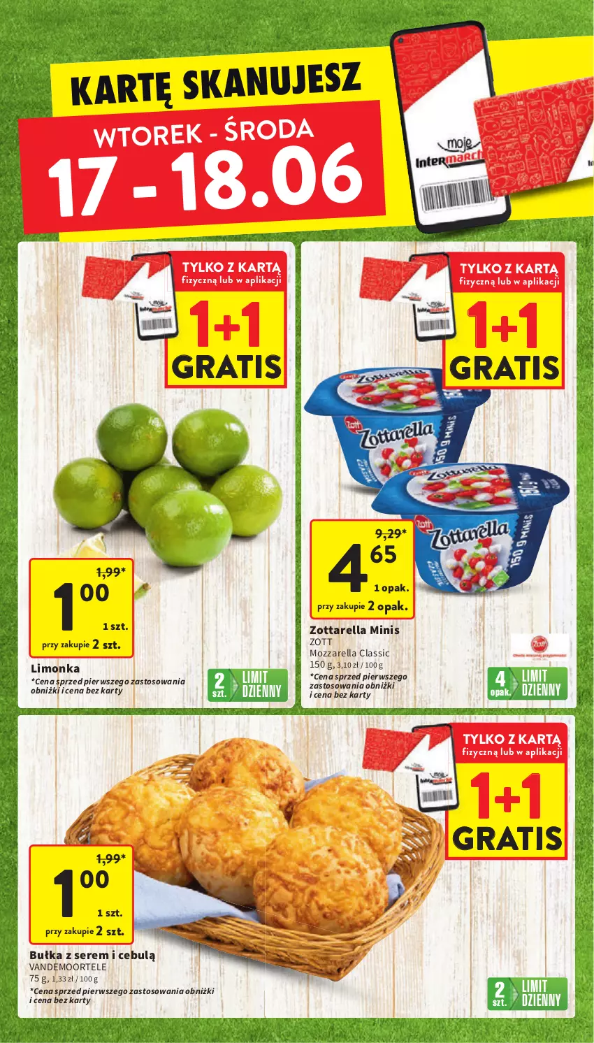 Gazetka promocyjna Intermarche - Gazetka Intermarche - ważna 17.06 do 25.06.2025 - strona 4 - produkty: Bułka, Gra, Limonka, Mozzarella, Ser, Zott, Zottarella