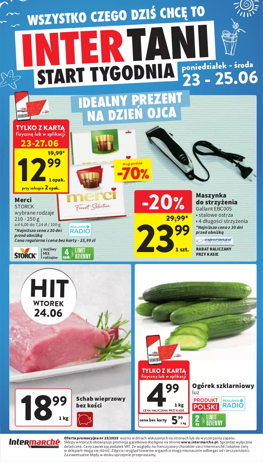 Gazetka promocyjna Intermarche - Gazetka Intermarche - ważna 17.06 do 25.06.2025 - strona 48 - produkty: Maszynka, Merci, Ogórek, Owoce, Schab wieprzowy, Szynka, Warzywa