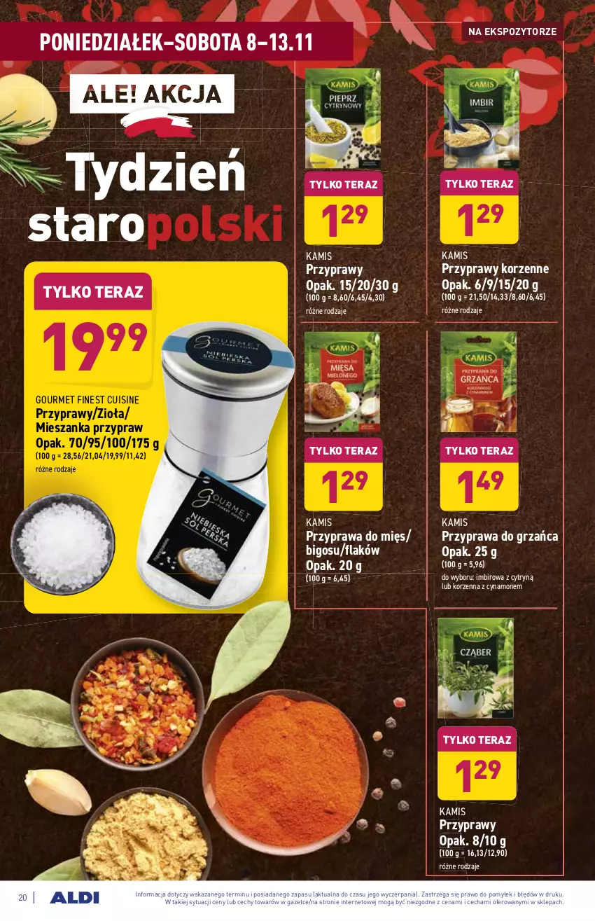 Gazetka promocyjna Aldi - ważna 08.11 do 13.11.2021 - strona 20 - produkty: Bigos, Imbir, Kamis, Przyprawy, Tera