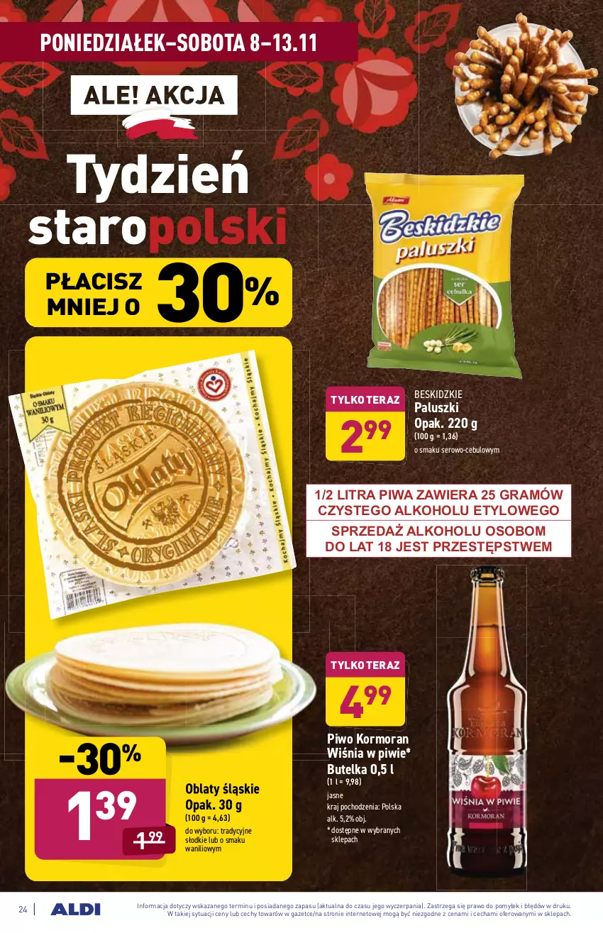 Gazetka promocyjna Aldi - ważna 08.11 do 13.11.2021 - strona 24 - produkty: Beskidzki, Beskidzkie paluszki, Gra, Piwa, Piwo, Ser, Tera