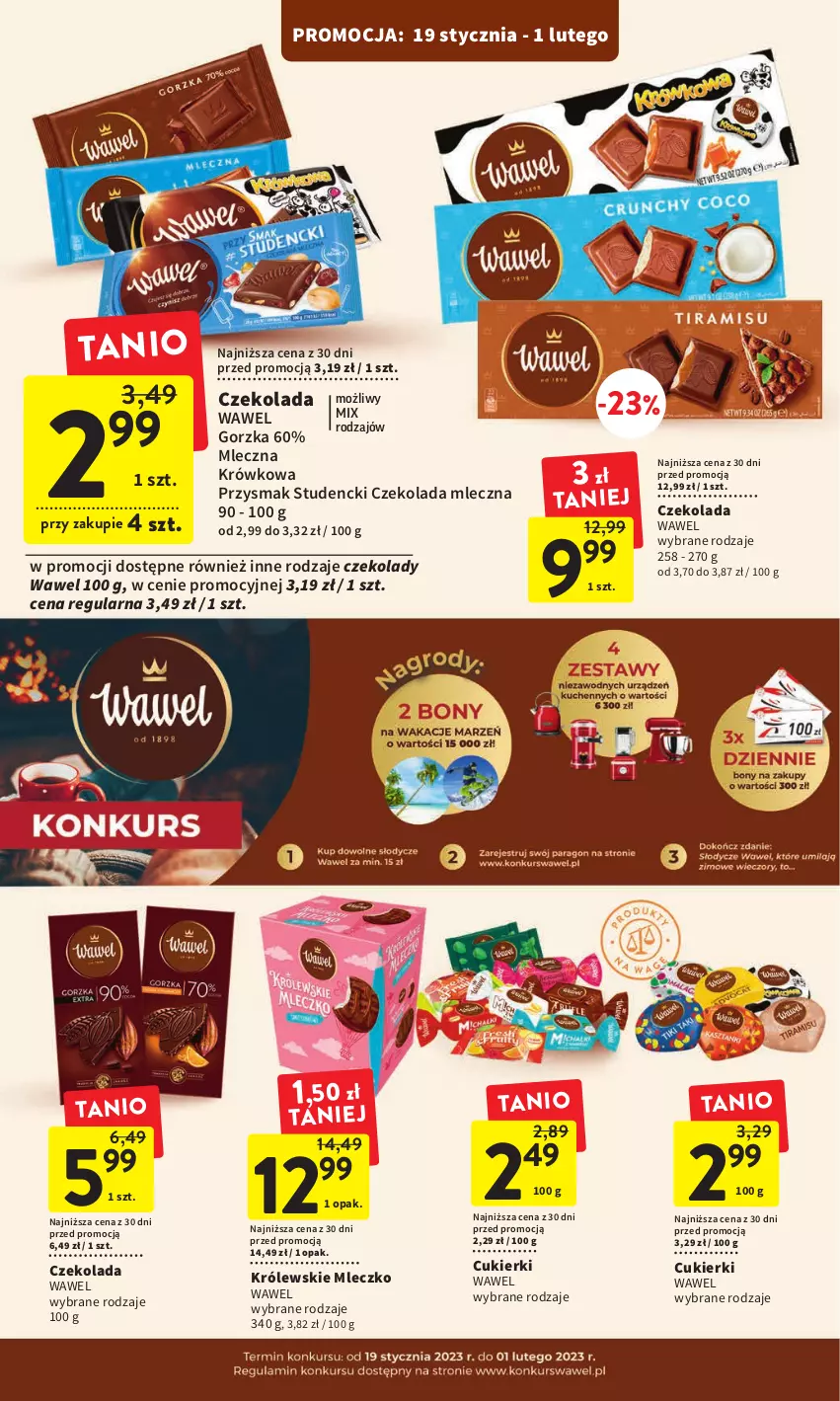 Gazetka promocyjna Intermarche - Gazetka Intermarche - ważna 19.01 do 25.01.2023 - strona 27 - produkty: Cukier, Cukierki, Czekolada, Czekolada mleczna, Królewski, Królewskie Mleczko, Mleczko, Wawel