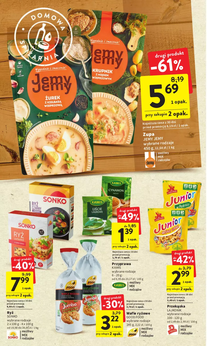 Gazetka promocyjna Intermarche - Gazetka Intermarche - ważna 19.01 do 25.01.2023 - strona 32 - produkty: Kamis, Lajkonik, Ryż, Sonko, Wafle, Zupa