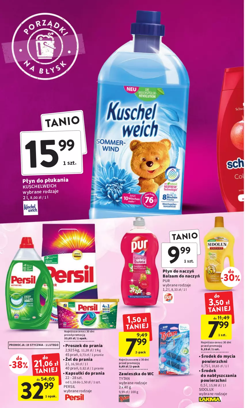 Gazetka promocyjna Intermarche - Gazetka Intermarche - ważna 19.01 do 25.01.2023 - strona 36 - produkty: Kapsułki do prania, Persil, Płyn do płukania, Proszek do prania, Pur, Sidolux, Tytan, Zawieszka do wc