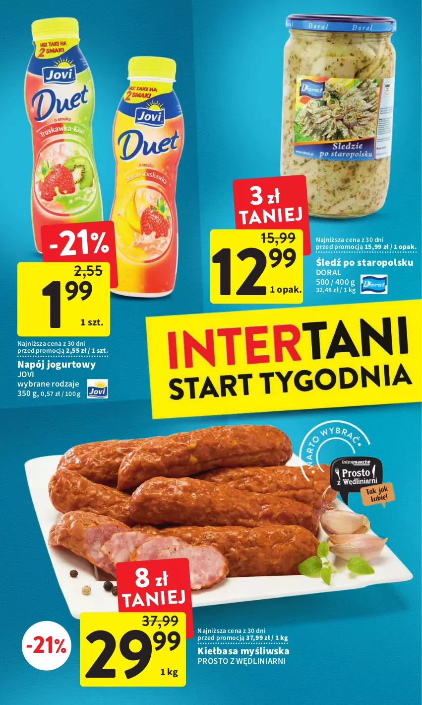 Gazetka promocyjna Intermarche - Gazetka Intermarche - ważna 19.01 do 25.01.2023 - strona 38 - produkty: Jogurt, Kiełbasa, Napój, Napój jogurtowy