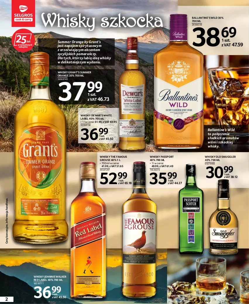 Gazetka promocyjna Selgros - Katalog Alkohole Mocne - ważna 25.08 do 07.09.2022 - strona 2 - produkty: Fa, Gra, Johnnie Walker, Koc, Napoje, Por, Sport, The Famous Grouse, Whisky