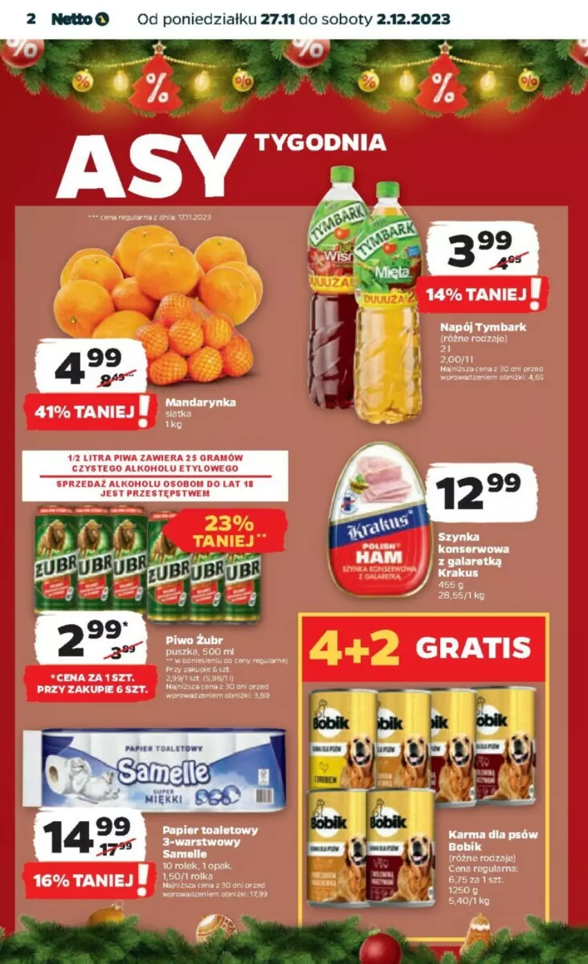 Gazetka promocyjna Netto - ważna 27.11 do 02.12.2023 - strona 12 - produkty: Gra, Napój, Piwa, Szynka, Top, Tymbark