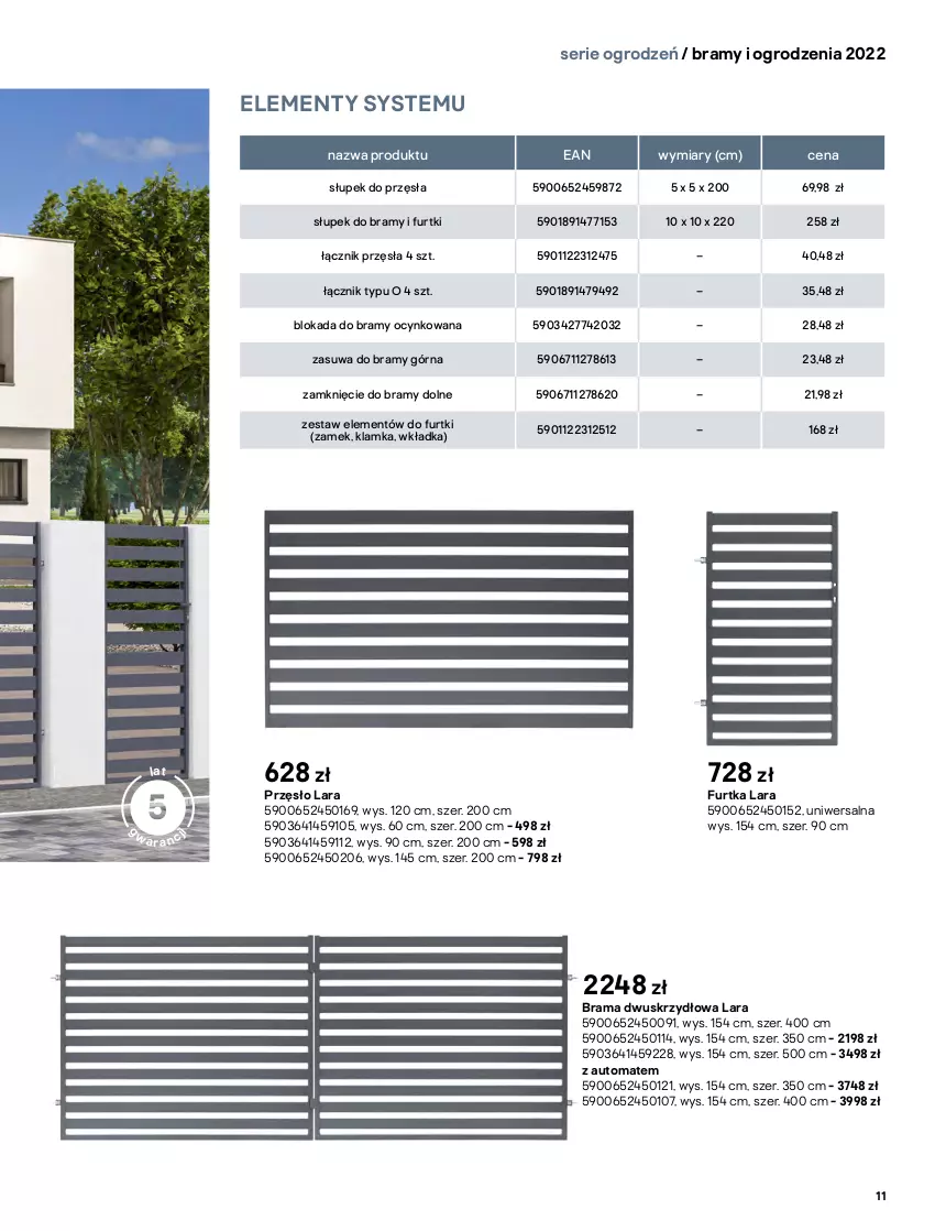 Gazetka promocyjna Castorama - Przewodnik Bramy i ogrodzenia 2022 - ważna 01.03 do 30.09.2022 - strona 11 - produkty: Astor, Cynk, Intel, Klamka, Rama, Ser, Słupek
