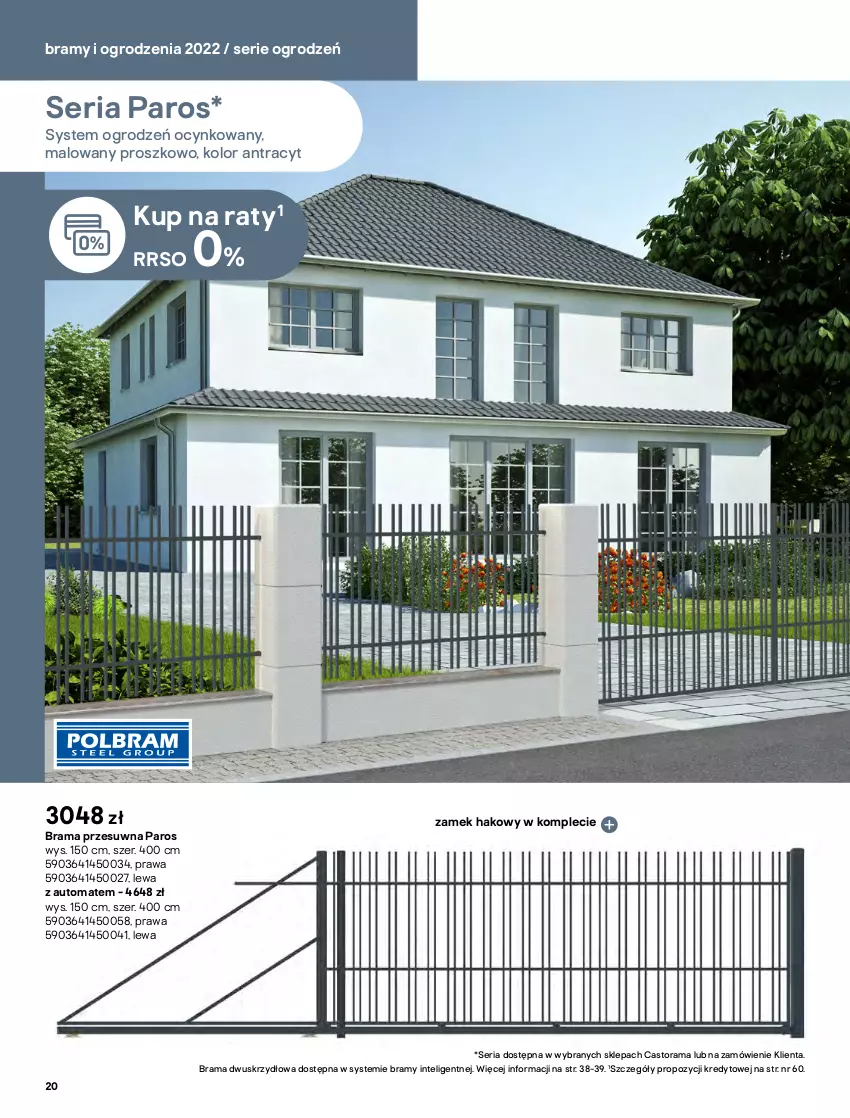 Gazetka promocyjna Castorama - Przewodnik Bramy i ogrodzenia 2022 - ważna 01.03 do 30.09.2022 - strona 20 - produkty: Astor, Cynk, Intel, Klamka, Rama, Ser, Słupek