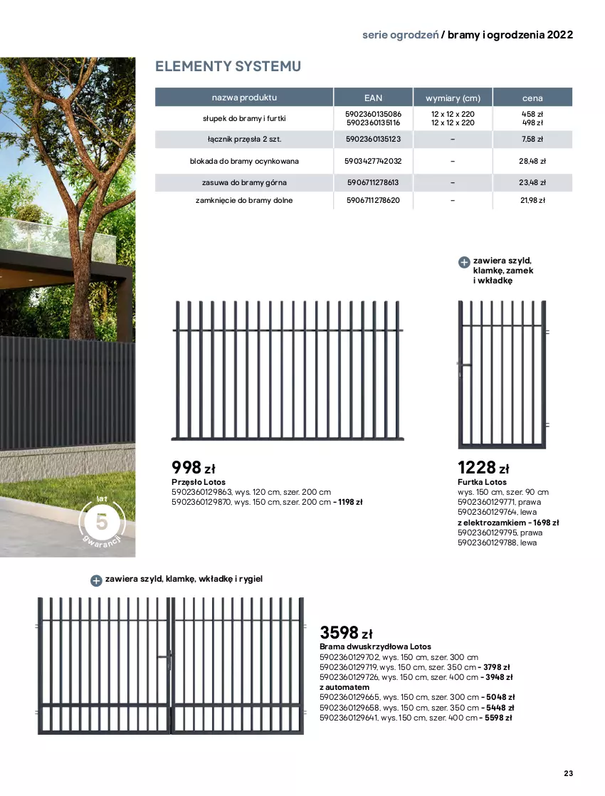 Gazetka promocyjna Castorama - Przewodnik Bramy i ogrodzenia 2022 - ważna 01.03 do 30.09.2022 - strona 23 - produkty: Astor, Cynk, Rama, Ser, Słupek, Wagi