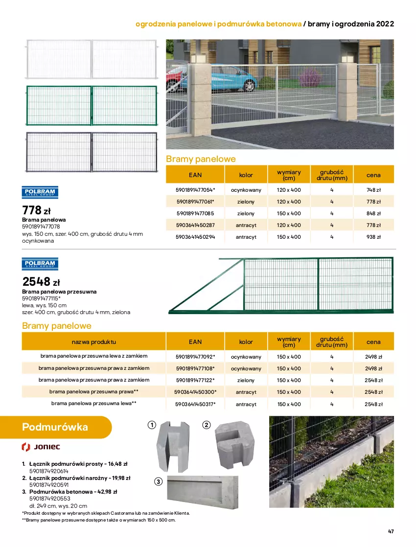 Gazetka promocyjna Castorama - Przewodnik Bramy i ogrodzenia 2022 - ważna 01.03 do 30.09.2022 - strona 47 - produkty: Astor, Cynk, Rama, Sok