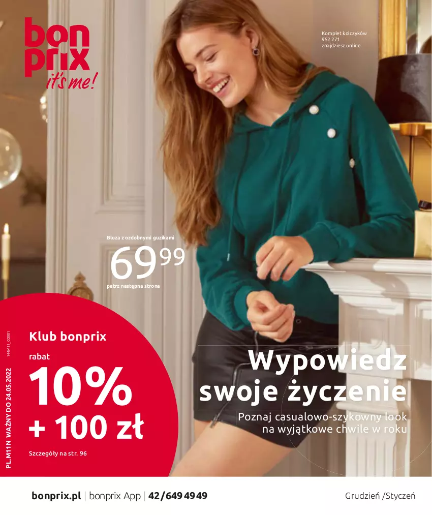 Gazetka promocyjna Bonprix - Wypowiedz swoje życzenie - ważna 24.11.2021 do 24.05.2022 - strona 1 - produkty: Bluza