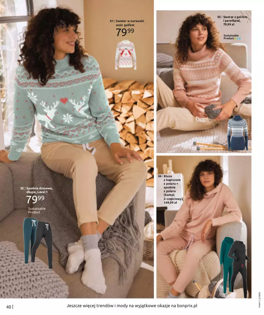 Gazetka promocyjna Bonprix - Wypowiedz swoje życzenie - ważna 24.11.2021 do 24.05.2022 - strona 42 - produkty: Bluza, Bluza z kapturem, Dres, Spodnie, Spodnie dresowe, Sweter