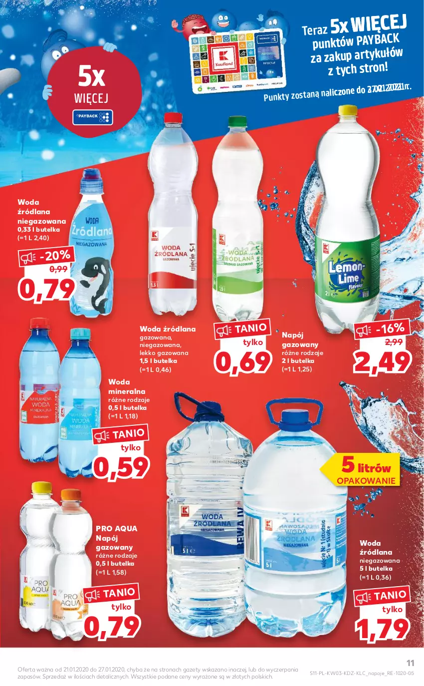 Gazetka promocyjna Kaufland - Promocje tygodnia - ważna 21.01 do 27.01.2021 - strona 11 - produkty: LANA, Napój, Napój gazowany, Napoje, Tera, Woda, Woda mineralna