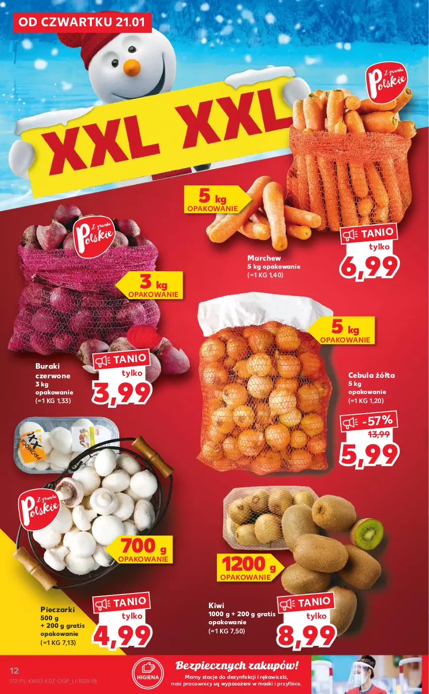 Gazetka promocyjna Kaufland - Promocje tygodnia - ważna 21.01 do 27.01.2021 - strona 12 - produkty: BIC, Buraki, Cebula, Gra, Kiwi, Piec, Tera