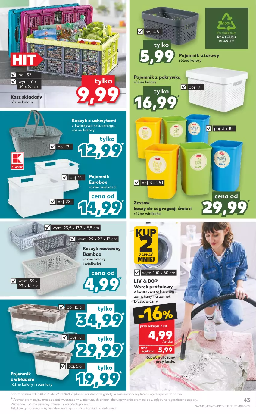 Gazetka promocyjna Kaufland - Promocje tygodnia - ważna 21.01 do 27.01.2021 - strona 43 - produkty: Gra, Kosz, Pojemnik, Pojemnik z pokrywką