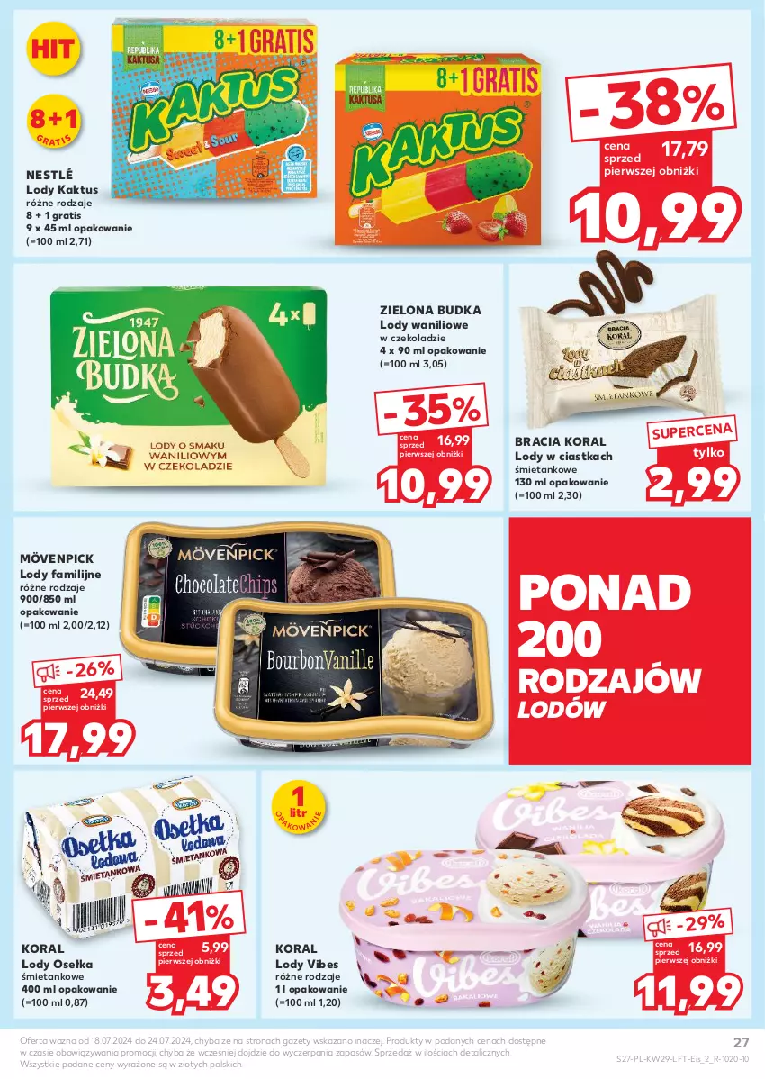 Gazetka promocyjna Kaufland - Gazetka tygodnia - ważna 18.07 do 24.07.2024 - strona 27 - produkty: Ciastka, Fa, Gra, Kaktus, Lody, Nestlé, Zielona Budka