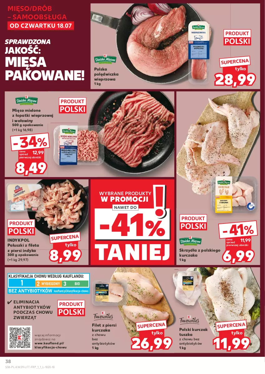 Gazetka promocyjna Kaufland - Gazetka tygodnia - ważna 18.07 do 24.07.2024 - strona 38 - produkty: Drób, Filet z piersi kurczaka, Kurczak, Mięso, Mięso mielone, Mięso mielone z łopatki wieprzowej, Polędwiczka wieprzowa, Tusz