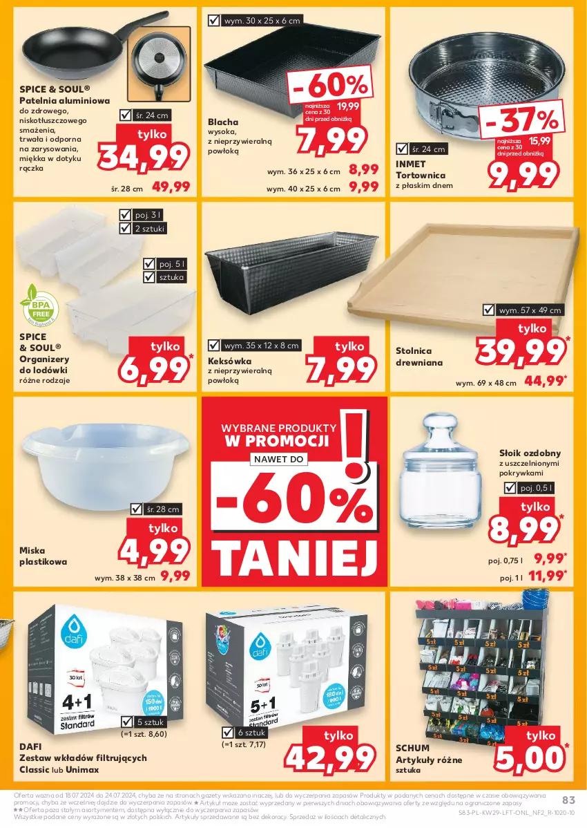 Gazetka promocyjna Kaufland - Gazetka tygodnia - ważna 18.07 do 24.07.2024 - strona 83 - produkty: Gra, Keksówka, Miska, Organizer, Patelnia, Por, Sok, Stolnica, Tortownica